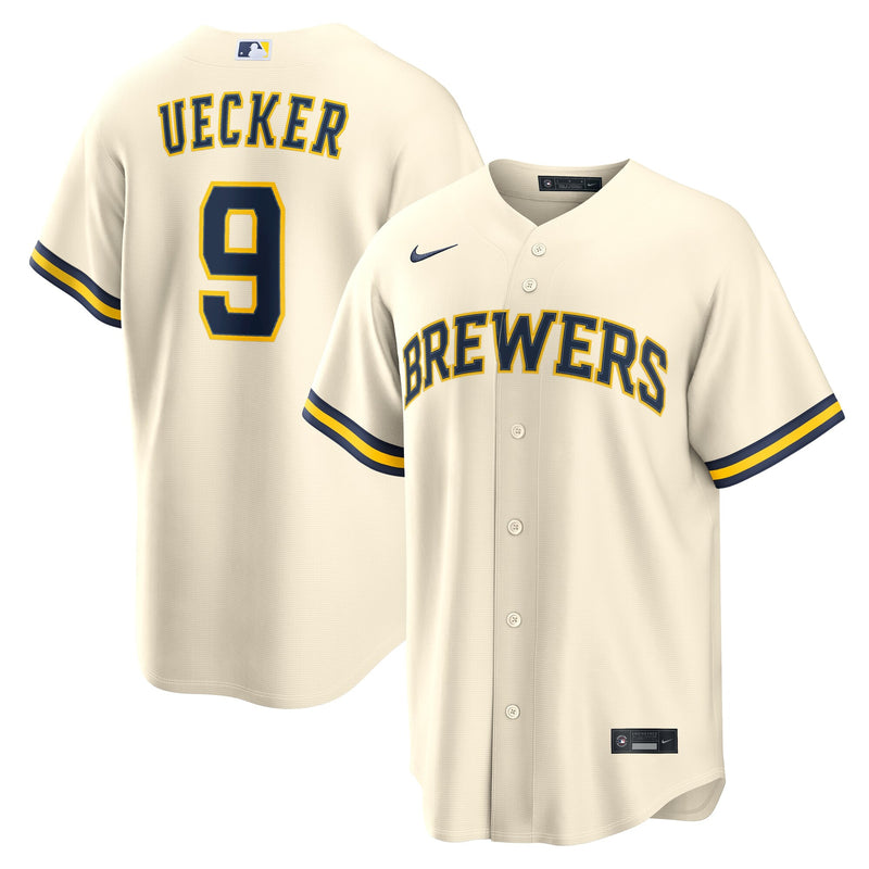 Milwaukee Brewers Bob Uecker Cream Home Replica Jersey