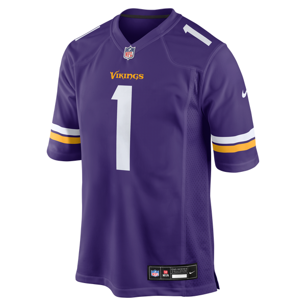 Minnesota Vikings Number 1 Groom Nike Purple Game Jersey