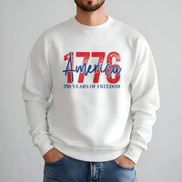 1776 America Sweatshirt | 250 Years of Freedom Patriotic Design | Soft Cotton Polyester Blend | Gift for History Lovers