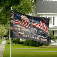 250 Years of Freedom House Flag |1776–2026 America Semiquincentennial Patriotic Art | Double-Sided Weather-Resistant Outdoor Flag | Patriotic Gift for American History Fans
