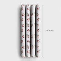 Watercolor Santa Hat Duck Gift Wrap, Christmas Duck Wrapping Paper, Adorable Holiday Bird Paper, Festive Animal Lover Xmas Gift Wrapping Paper