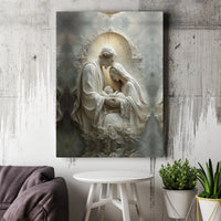 Baby Jesus Christian Religious Print, Sacred Nativity Holy Family Canvas Art, Christmas Wall Decor, Digital Download