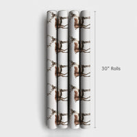 Woodland Animal Gift Wrap, Watercolor Reindeer Wrapping Paper, Rustic Caribou Wrapping Paper, Festive Christmas Holiday Present Wrap