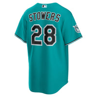 Miami Marlins Kyle Stowers Teal Alternate Stadium Jersey