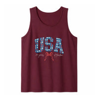 USA Patriotic Tank Top | Stars 250 Years of Freedom Coquette Bow Design | Soft Breathable Lightweight Fabric | Gift for Americana Fans