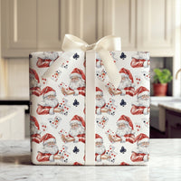 Poker Santa Gift Wrap, Santa Playing Cards Wrapping Paper, Watercolor Card Player Christmas Wrapping Paper, Vegas Holiday Gift Wrap Roll