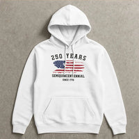 250 Years Semiquincentennial Hoodie | Vintage Americana Flag Design Since 1776 | Soft Cotton-Poly Blend Pullover | Patriotic Gift for History Fans