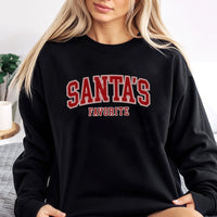 Vintage Varsity Santa Sweatshirt, Santas Favorite Christmas Sweatshirt, Retro Holiday Typography Sweater, Comfy Winter Crewneck Present