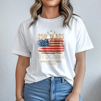 250 Years Semiquincentennial T-Shirt | We The People 1776-2026 Distressed Flag Design | Soft 100% Cotton Unisex Tee | Patriotic Gift for History Enthusiasts