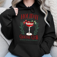 Festive Drink Bartender Hooded Sweatshirt, Holiday Cocktail Christmas Hoodie, Comfy Winter Drinking Pullover, Xmas Party Apparel
