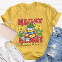 Festive Holiday Graphic Tee, Christmas Tree Teacher T-Shirt, Retro Xmas Teacher Shirt, School Educator Winter Tee, Teacher Christmas Present