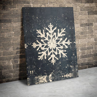 Distressed Winter Wonderland Canvas Print, Rustic Snowflake Wall Art, Farmhouse Holiday Wall Decor, Festive Christmas Season Art Canvas