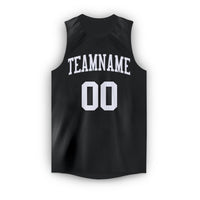 Custom Black White Round Neck Basketball Jersey
