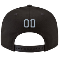 Custom Black Light Gray-White Stitched Adjustable Snapback Hat