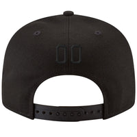 Custom Black Black-Powder Blue Stitched Adjustable Snapback Hat