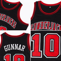 Custom Basketball Jersey - Black Red-White Authentic Throwback
