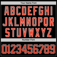 Custom Black Orange-White Authentic Throwback Basketball Jersey