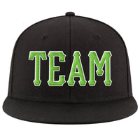 Custom Black Neon Green-White Stitched Adjustable Snapback Hat
