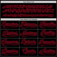 Custom Black Black-Red Hockey Jersey