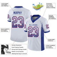 Custom Football Jersey - White Royal-Red Drift Fashion