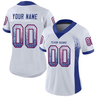 Custom Football Jersey - White Royal-Red Drift Fashion