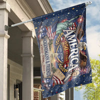 America 250 Years House Flag | Patriotic Eagle and Statue of Liberty Design | Premium Weather-Resistant Polyester | Gift for Americana Collectors