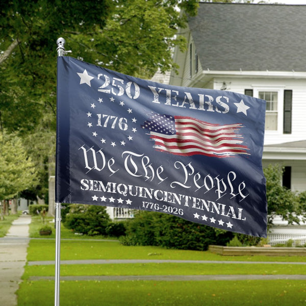 250 Years Of Freedom House Flag | 1776-2026 Semiquincentennial Patriotic Decor | Weather-Resistant Polyester | Limited Edition USA Commemorative Gift