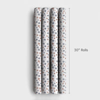 Navy Blue and Rust Gift Wrap, Modern Snowflake Wrapping Paper, Winter Snowflake Wrapping Paper, Elegant Christmas Wrapping Paper Roll