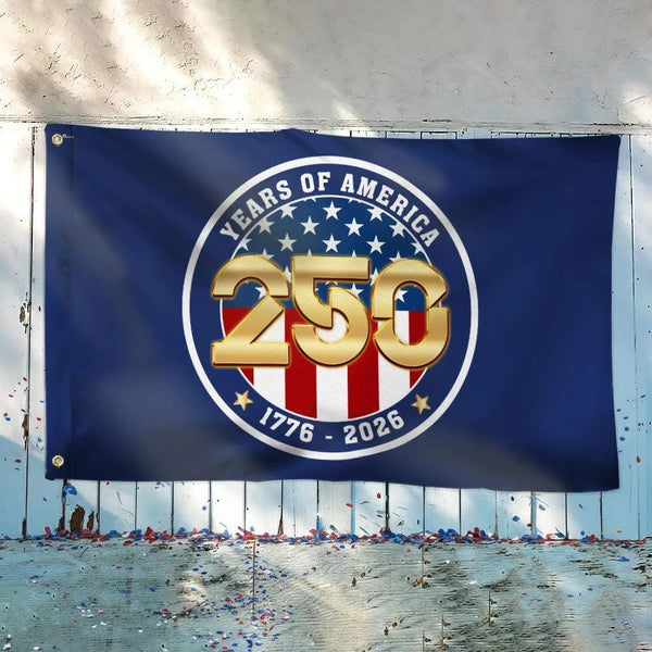 250 Years of America House Flag | 1776-2026 Semiquincentennial Commemorative | Double-Sided Patriotic Grommet Flag | Premium Weather-Resistant Polyester