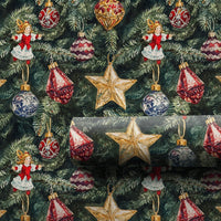 Traditional Ornament Holiday Gift Wrap, Vintage Christmas Tree Wrapping Paper, Angel Bauble Wrapping Paper, Nostalgic Gift Wrap Roll