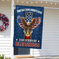 One Nation Under God Garden Flag | 250 Years of Blessings Eagle Design | Double-Sided Polyester | Patriotic Christian Home Decor