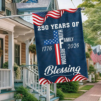 Patriotic Garden Flag 1776-2026 | 250 Years America Semiquincentennial | Faith Family Freedom Design | Double-Sided Premium Polyester | Home Decor Gift