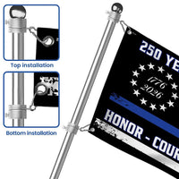 Thin Blue Line Police Flag 250 Years Freedom | Eagle & 1776-2026 Design | Double-Sided Polyester | Law Enforcement Support Gift