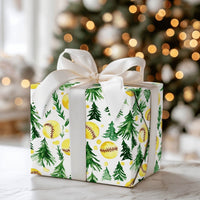 Watercolor Sports Holiday Gift Wrap, Softball Christmas Wrapping Paper, Softball Coach Present Paper, Christmas Tree Sports Wrapping Paper