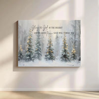 Christian Christmas Canvas, Glory to God Luke 2 14 Scripture Canvas Art, Religious Holiday Canvas Print, Winter Faith Home Decor Present