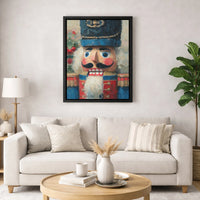 Holiday Nutcracker Canvas Print, Nutcracker Christmas Canvas Wall Art, Oil Painting Texture Wall Art, Winter Festive Canvas Decor, Xmas Present