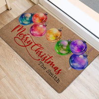Custom Family Name Welcome Mat, Personalized Christmas Doormat, Holiday Front Entrance Doormat, Winter Porch Doormat, Xmas Decor Present