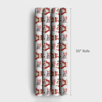 American Flag Holiday Gift Wrap, Patriotic Santa Christmas Wrapping Paper, USA Santa Claus Wrapping Paper, Patriotic Holiday Wrapping Paper