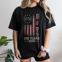 1776 Patriotic T-Shirt | We The People 250 Years Flag Art | Premium Soft Cotton Tee | Gift for American History Lover