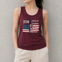 Patriotic 250 Years of Freedom Tank Top | USA Flag Statue of Liberty Graphic | Premium Lightweight Breathable Fabric | 250th America Anniversary Gift for Men Women