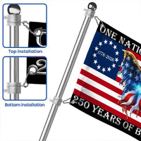 One Nation Under God Flag | 250 Years American Eagle House Flag | UV-Resistant Polyester Grommet Flag | Patriotic Home Decor Gift