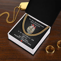 Polished Stainless Steel Chain Necklace, Otterly in Love Cuban Link Chain Necklace, Romantic Christmas Message Card Present for Boyfriend