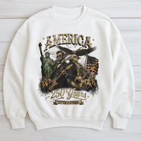 America 250 Years Sweatshirt | George Washington Abraham Lincoln Founding Fathers Art | Premium Cotton Polyester Blend | Patriotic Gift for History Lovers