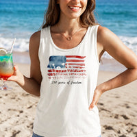 America 250 Years of Freedom Tank Top | Watercolor Floral Flag Art | Soft Breathable Unisex Fit | Patriotic 4th of July Gift