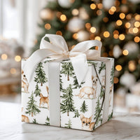 Watercolor Dog Gift Wrap, Chihuahua Wrapping Paper, Pine Tree Holiday Wrapping Paper, Adorable Puppy Present Paper, Dog Lover Christmas Gift Wrap