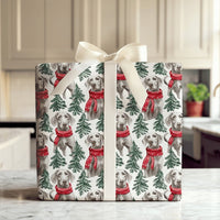 Christmas Dog Wrapping Paper, Weimaraner Dog Wrapping Paper, Winter Scarf Pine Tree Gift Wrap, Holiday Dog Gift Wrap, Present for Dog Lovers
