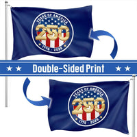 250 Years of America Flag 1776-2026 | Semiquincentennial Commemorative House Flag | Double-Sided Patriotic Decor | USA 250th Anniversary Gift