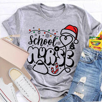Snowflake Holiday Nurse T-Shirt, School Nurse Christmas Shirt, Winter Healthcare Graphic Tee, Medical Staff Xmas Shirt, Nurse Christmas Present