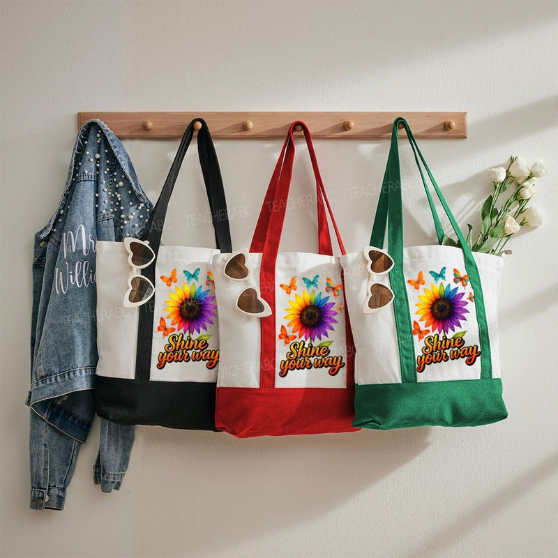 Shine Your Way Color-blocked Canvas Bag