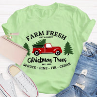 Vintage Botanical Holiday Graphic Tee, Farm Fresh Christmas Tree Teacher T-Shirt, Winter Christmas Shirt, Teacher Present